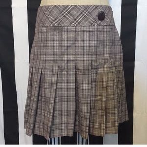 Ann Taylor Loft plaid pleated skirt size 10